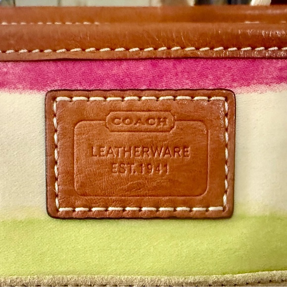 Coach Hampton Small Striped Water Color Tote Bag Purse - Picture 11 of 13